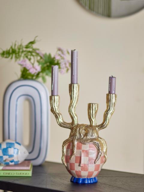 Medusa Candle Holder, Gold, Polyresin