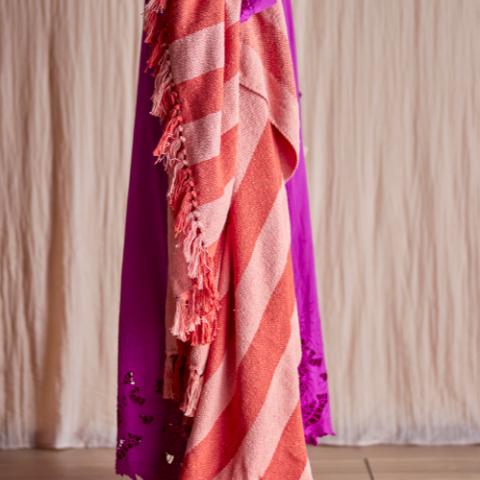 Frello Plaid, Orange, Coton recyclé