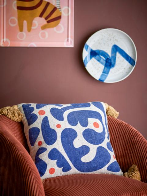 Eviaya Cushion, Blue, Recycled Cotton