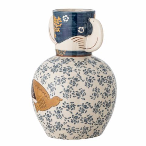 Hezha Vase, Blue, Steingut