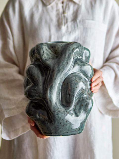 Vuelle Vase, Gris, Grès