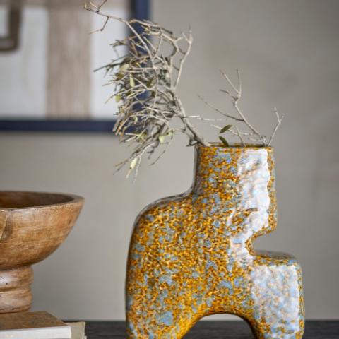 Ollia Vase, Brown, Stoneware