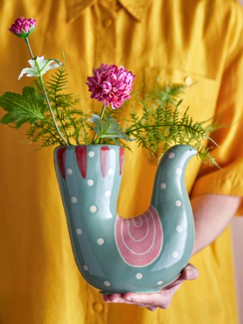 Trudy Vase, Green, Stoneware