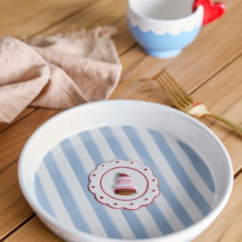 Lively Serving Plate, Blue, Stoneware