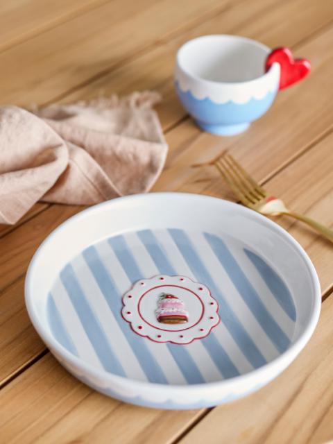 Lively Serving Plate, Blue, Stoneware