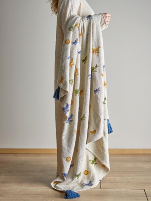 Plane Throw, Nature, Recycled Cotton