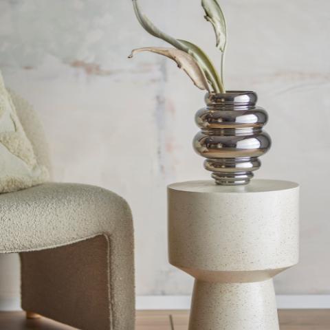 Zorya Vase, Argent, Verre