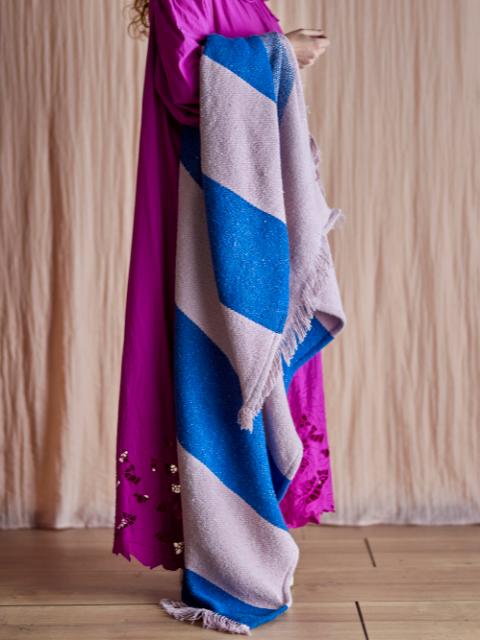 Cadeo Throw, Blue, Recycled Cotton