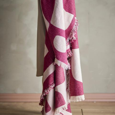 Olica Plaid, Rouge, Coton recyclé