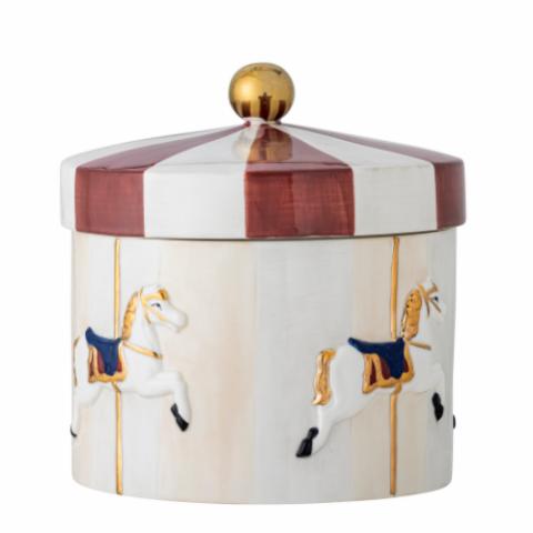 Merry-go-round Jar w/Lid, Multi, Stoneware