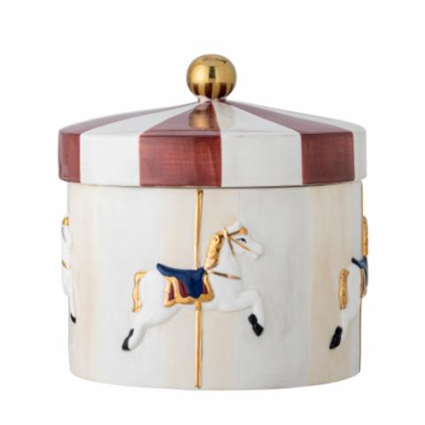 Merry-go-round Jar w/Lid, Multi, Stoneware