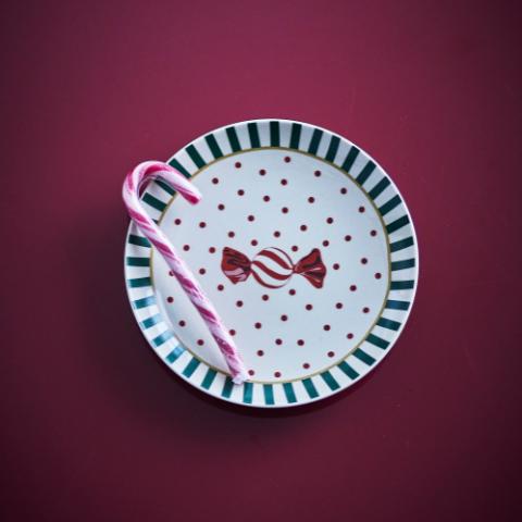 Yule Assiette, Multicolore, Grès