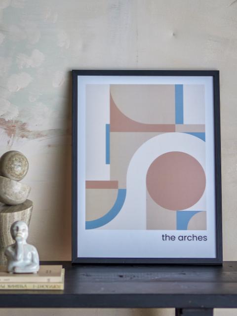 Arches Illustration w/ Frame, Multi, Pine