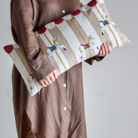 Merry-go-round Pude, Multifarvet, Bomuld