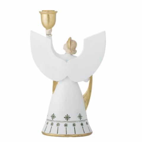 Evangeline Candle Holder, White, Polyresin