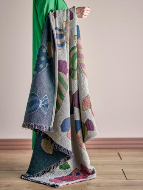 Caramella Plaid, Multicolore, Coton recyclé