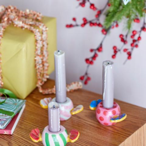 Caramella Candle Holder, Multi, Stoneware