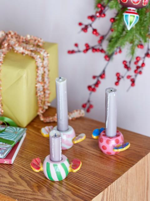 Caramella Kerzenhalter, Bunt, Steingut