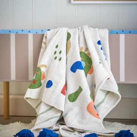 Sylvie Plaid, Multicolore, Coton recyclé