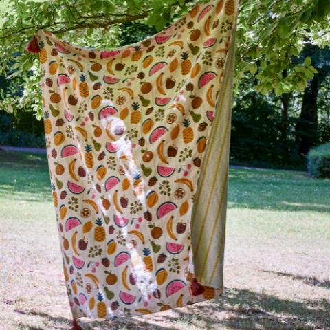 Fruitta Throw, Multi, Recycled Cotton