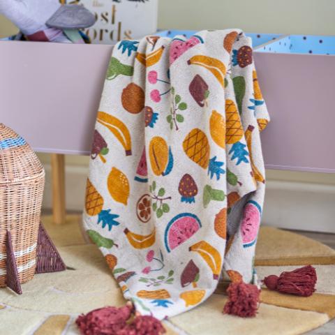 Fruitta Plaid, Multicolore, Coton recyclé