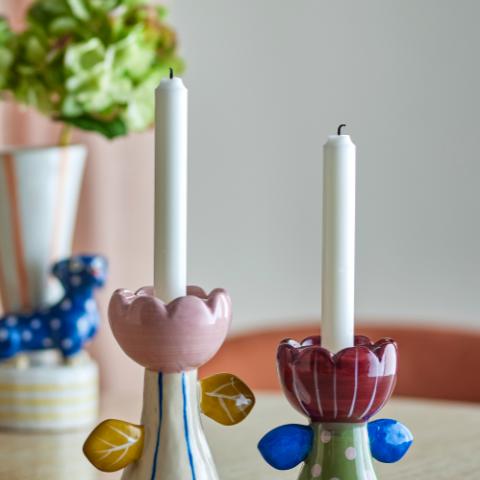 Florita Votive & Candle Holder, Multicolore, Grès