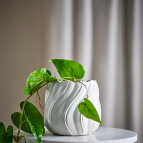 Isidora Flowerpot, White, Stoneware