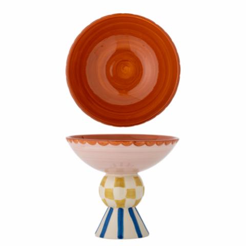 Bob Pedestal Bowl, Rose, Stoneware