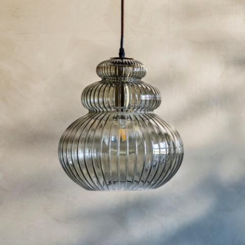 Sybia Pendant Lamp, Grey, Glass