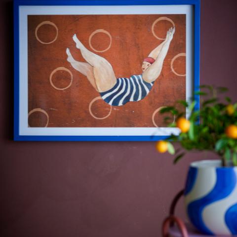 Svela Illustration w/ Frame, Multi, Firwood