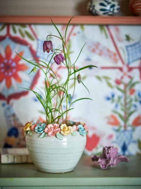 Eanna Flowerpot, Rose, Stoneware