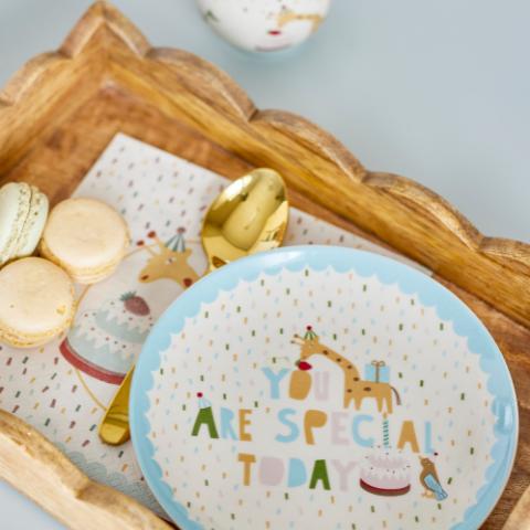 Celebrate Assiette, Bleu, Grès