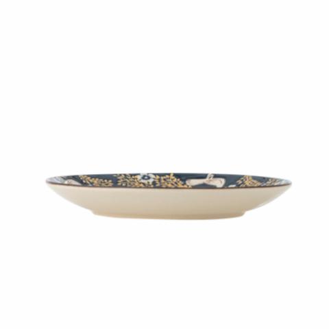 Hezha Plate, Blue, Stoneware