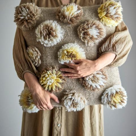 Somma Cushion, Yellow, Wool