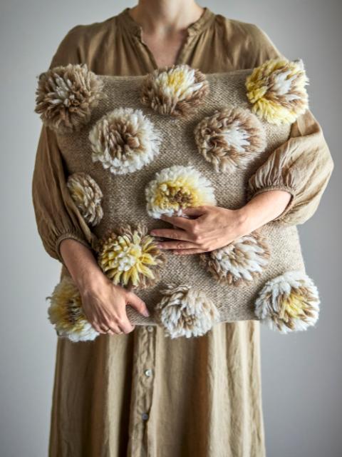 Somma Cushion, Yellow, Wool