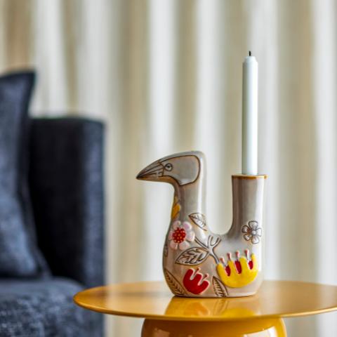 Vivielle Bougeoir, Multicolore, Grès