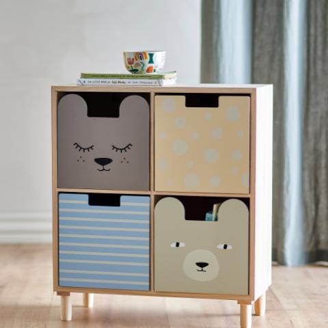 Calle Bookcase w/Drawers, Multi, Paulownia