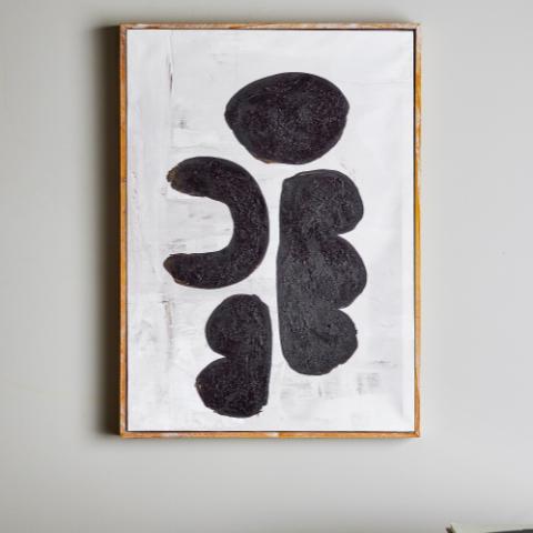 Comma Illustration w/ Frame, Black, Firwood