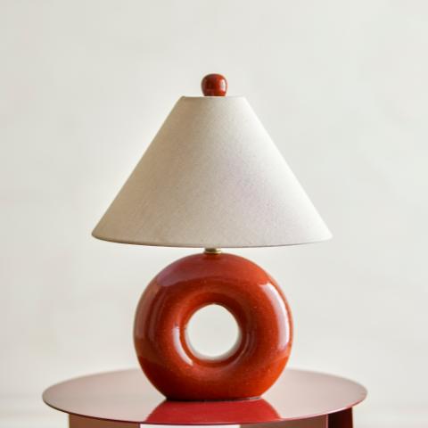 Panja Bordlampe, Rød, Stentøj