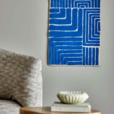 Velva Déco murale, Bleu, Laine OEKO-TEX®