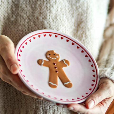 Binna Assiette, Rose, Grès