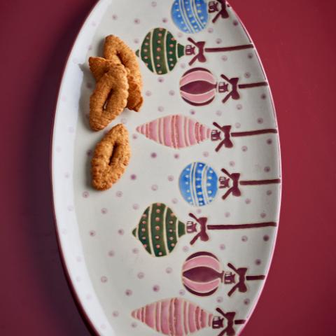 Ornamentia Servierplatte, Rot, Steingut