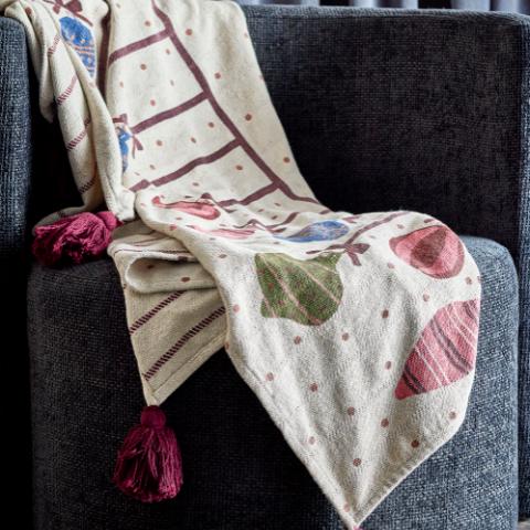 Ornamentia Plaid, Rød, Genanvendt Bomuld