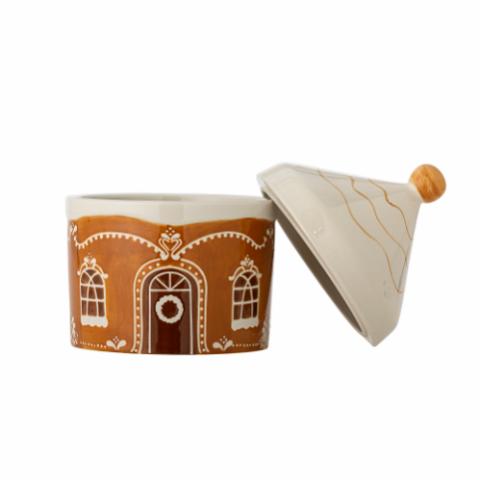 Gina Jar w/Lid, Brown, Stoneware