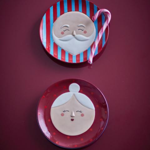 Granny Plate, Red, Stoneware