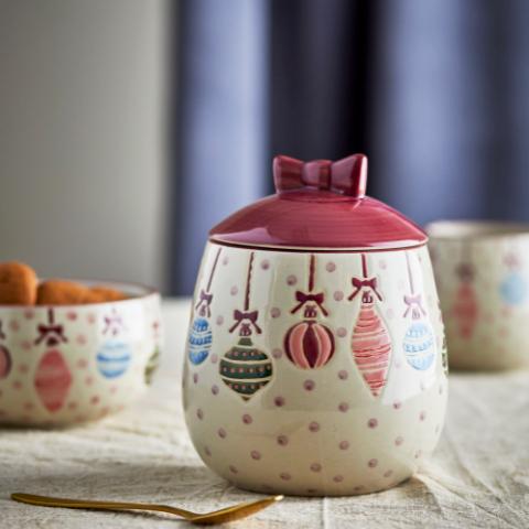 Ornamentia Cruche avec couvercle , Rouge, Grès