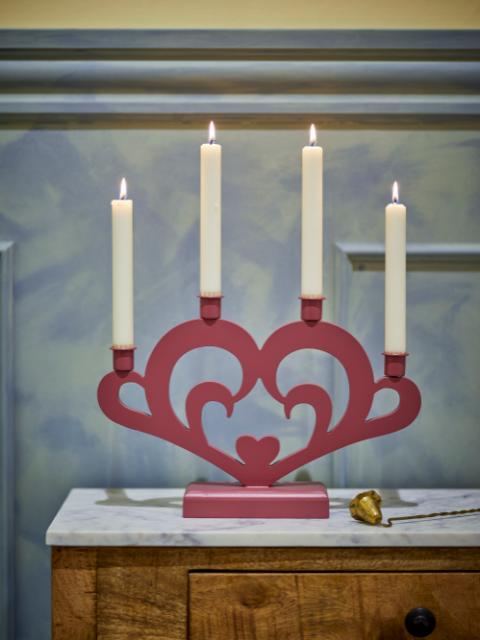 Salia Advent Candle Holder, Red, MDF
