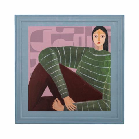 Zoy Illustration w/ Frame, Multi, Firwood