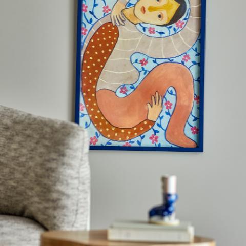 Floriesta Illustration w/ Frame, Multi, Firwood