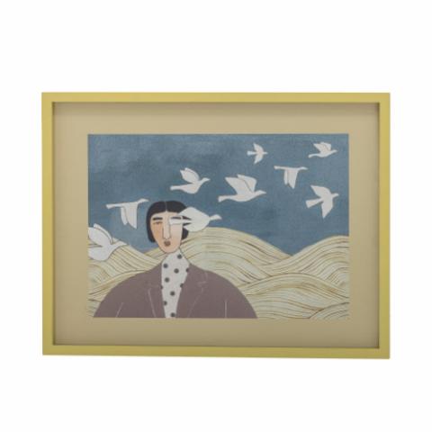 Flyvielle Illustration w/ Frame, Multi, Firwood